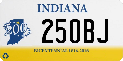 IN license plate 250BJ