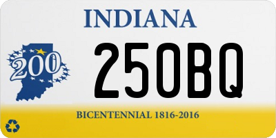 IN license plate 250BQ