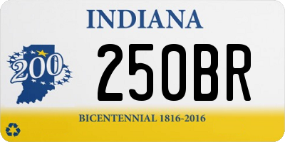 IN license plate 250BR