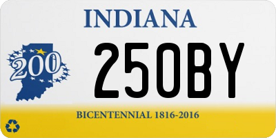 IN license plate 250BY