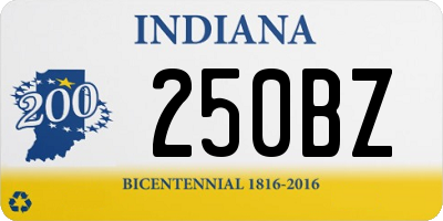 IN license plate 250BZ