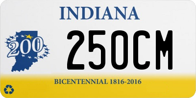 IN license plate 250CM