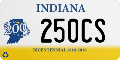 IN license plate 250CS