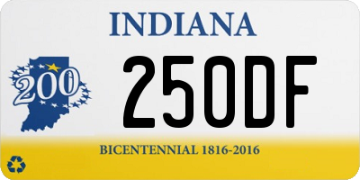 IN license plate 250DF