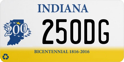 IN license plate 250DG