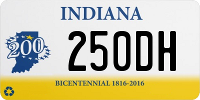 IN license plate 250DH