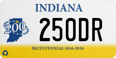 IN license plate 250DR