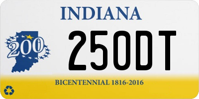 IN license plate 250DT