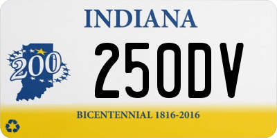 IN license plate 250DV