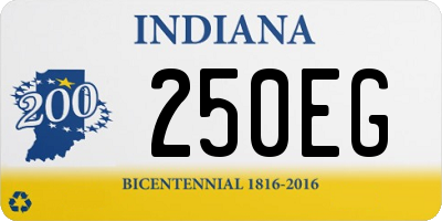 IN license plate 250EG