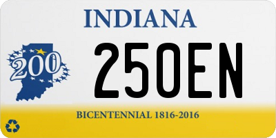 IN license plate 250EN