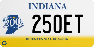 IN license plate 250ET