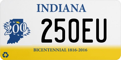 IN license plate 250EU