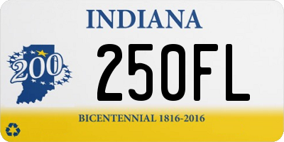 IN license plate 250FL