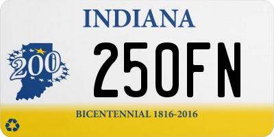 IN license plate 250FN