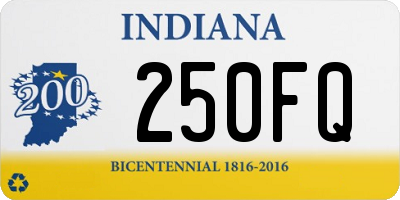 IN license plate 250FQ