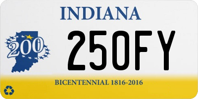 IN license plate 250FY