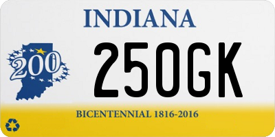 IN license plate 250GK