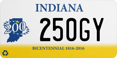 IN license plate 250GY