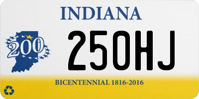 IN license plate 250HJ