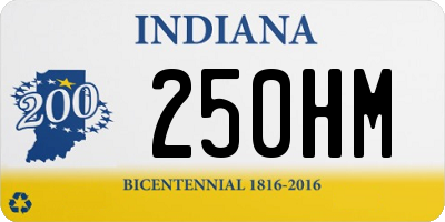 IN license plate 250HM