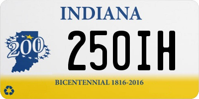 IN license plate 250IH