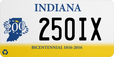 IN license plate 250IX