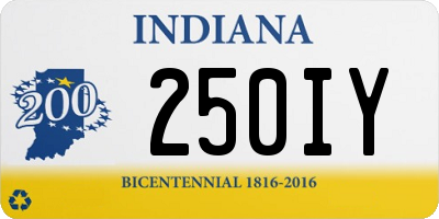 IN license plate 250IY