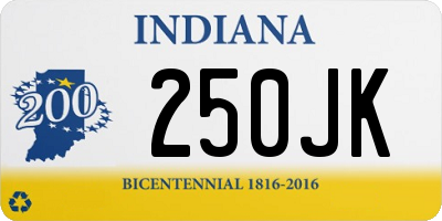 IN license plate 250JK