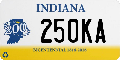 IN license plate 250KA