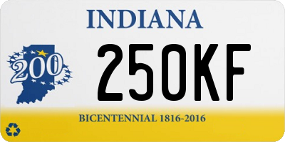 IN license plate 250KF