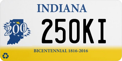 IN license plate 250KI