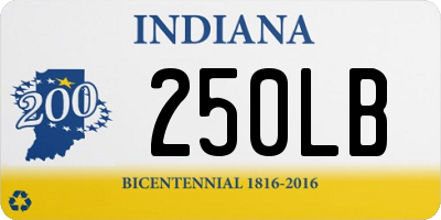 IN license plate 250LB