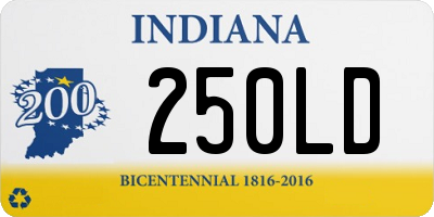 IN license plate 250LD