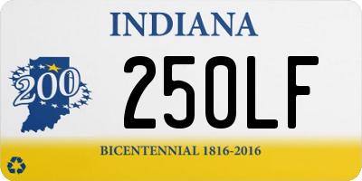 IN license plate 250LF