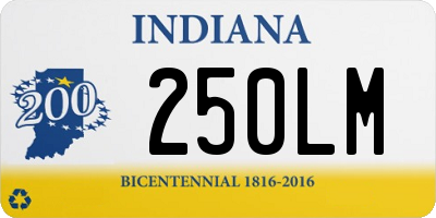 IN license plate 250LM