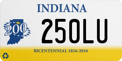 IN license plate 250LU