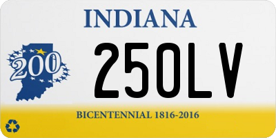 IN license plate 250LV