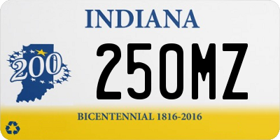 IN license plate 250MZ