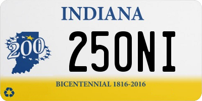 IN license plate 250NI