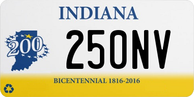 IN license plate 250NV