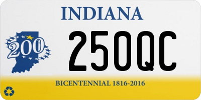 IN license plate 250QC