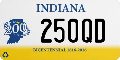 IN license plate 250QD