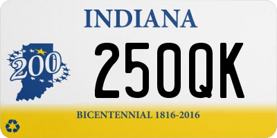 IN license plate 250QK