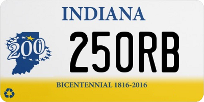 IN license plate 250RB