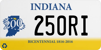 IN license plate 250RI