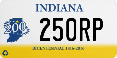 IN license plate 250RP