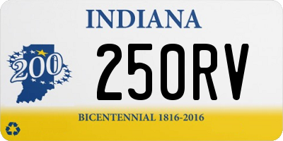IN license plate 250RV