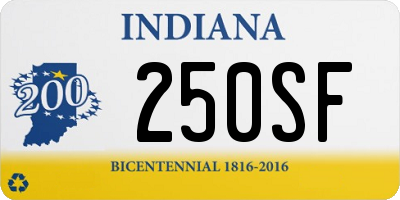 IN license plate 250SF