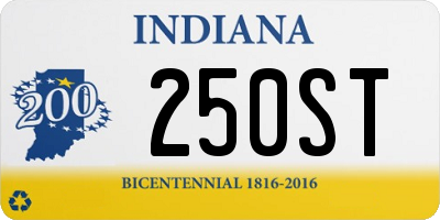 IN license plate 250ST